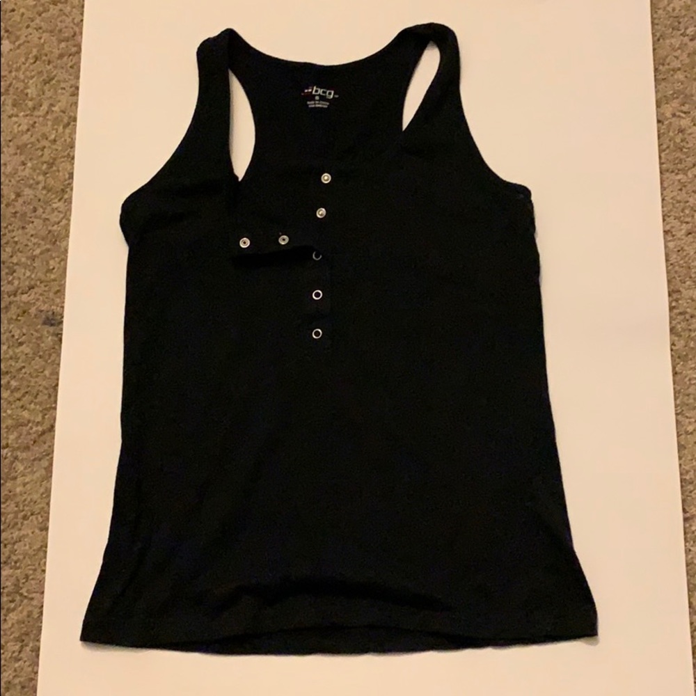 Black tank with silver buttons